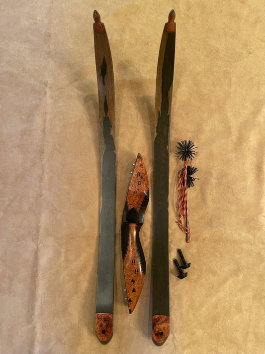 BWANA BOWS Safari Recurve, RH, 53# @ 28", 62" AMO