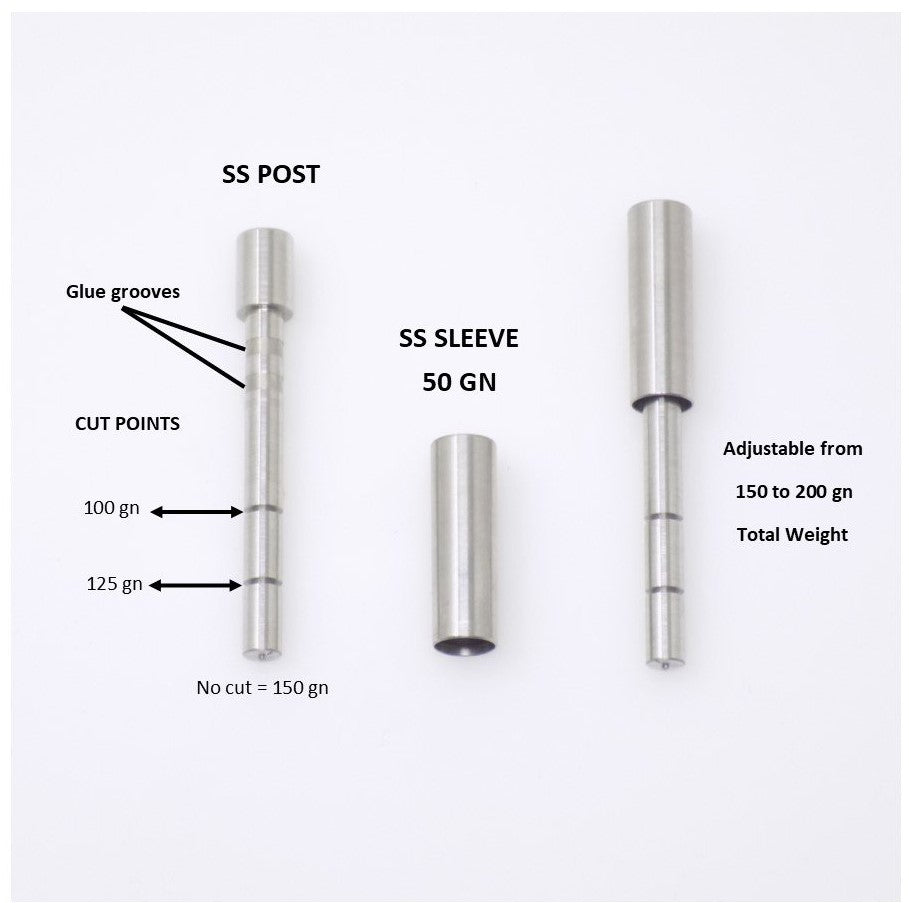 Adjustable Outsert System, .204, .307 End Cap, 150-200 gn SS - ethicsarchery.com