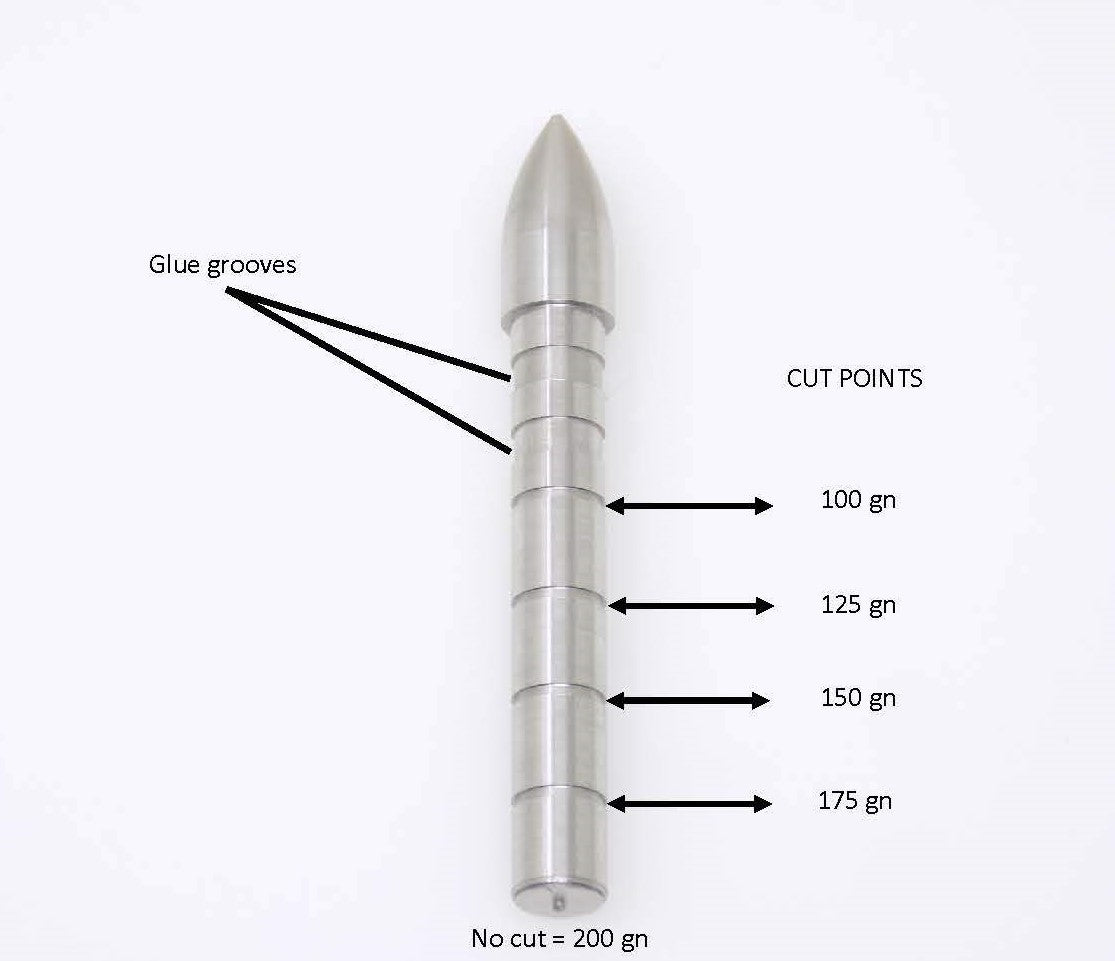 Clean Cut Adjustable Target Point, .244/.245/.246, .296 O.D., 100-200 gn - ethicsarchery.com