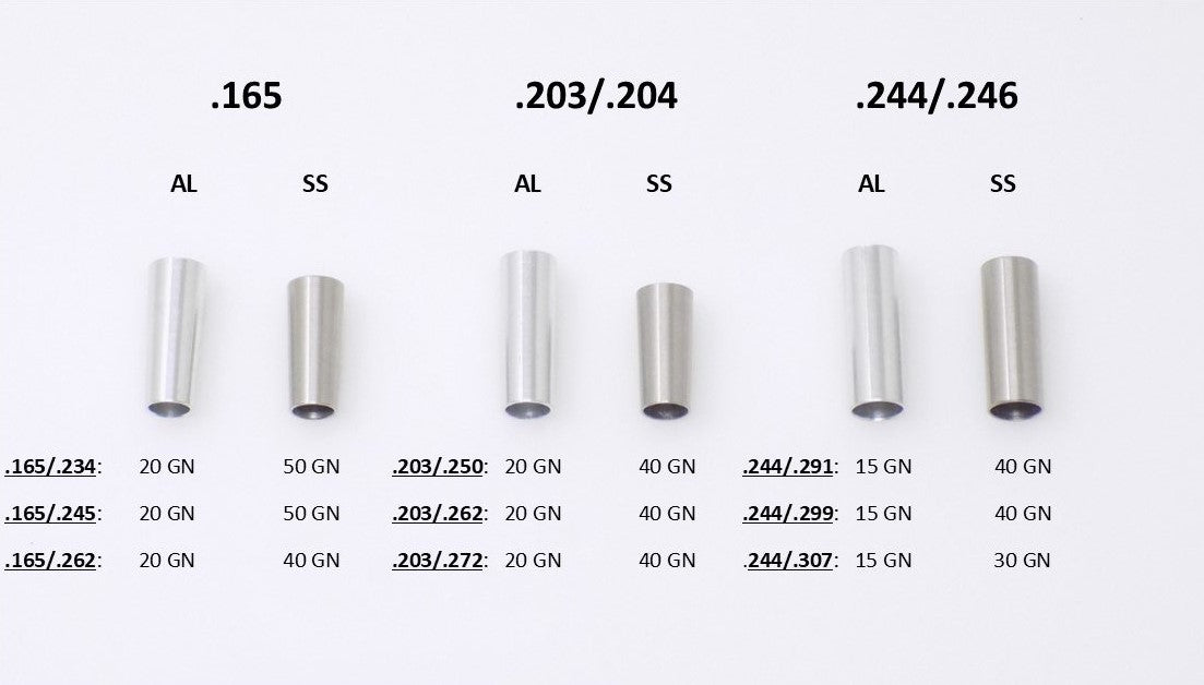 Universal Footer for Direct Bond Broadhead Adapter, .165 Arrow I.D., fits .346 (11/32) Points, AL & SS - ethicsarchery.com