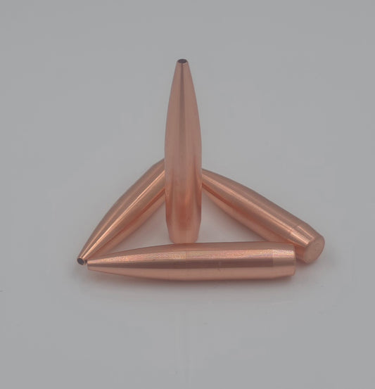 .264/6.5mm Bullet, Hollow Point, Boat Tail, Copper (Match/Hunting)