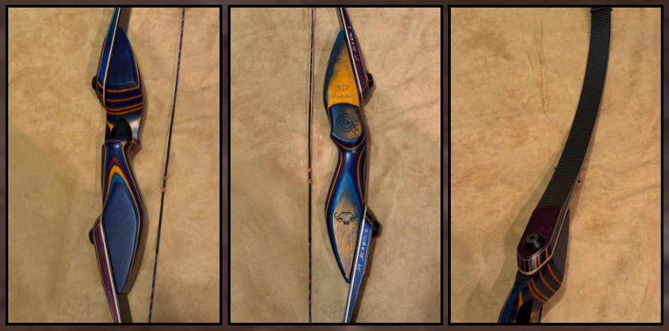 BWANA BOWS 3D Hunter Recurve, RH, 44# @ 28", 62" AMO