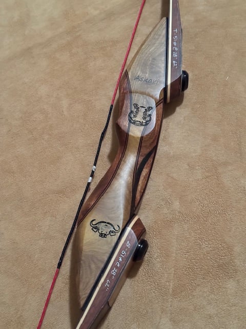 BWANA BOWS Askari Recurve, RH, 51# @ 28", 62" AMO