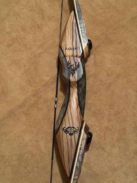 BWANA BOWS Askari Recurve, RH, 55# @ 28", 60" AMO