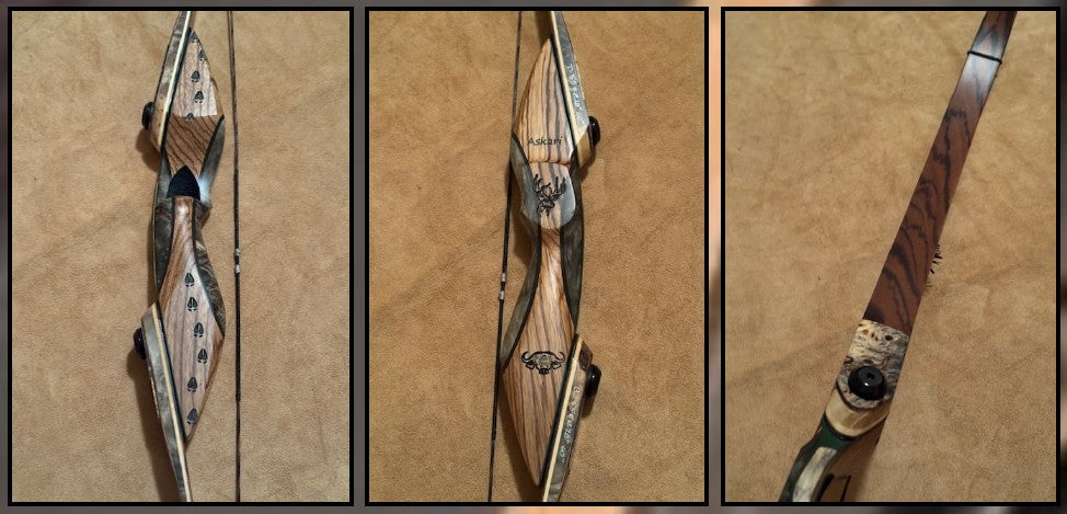 BWANA BOWS Askari Recurve, RH, 55# @ 28", 60" AMO