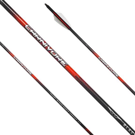 Black Eagle Carnivore Arrows, Hand Fletched, 2.5" Shield Cut, 6 Pk