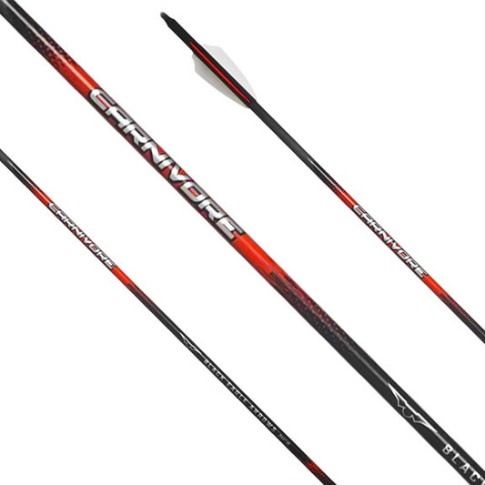 Black Eagle Carnivore Arrows, Hand Fletched, 2.5" Shield Cut, 6 Pk