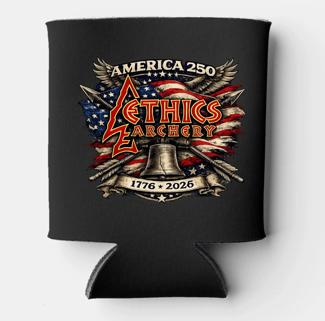 America 250 Collapsible Koozie® Can Kooler w/Ethics Archery Logo