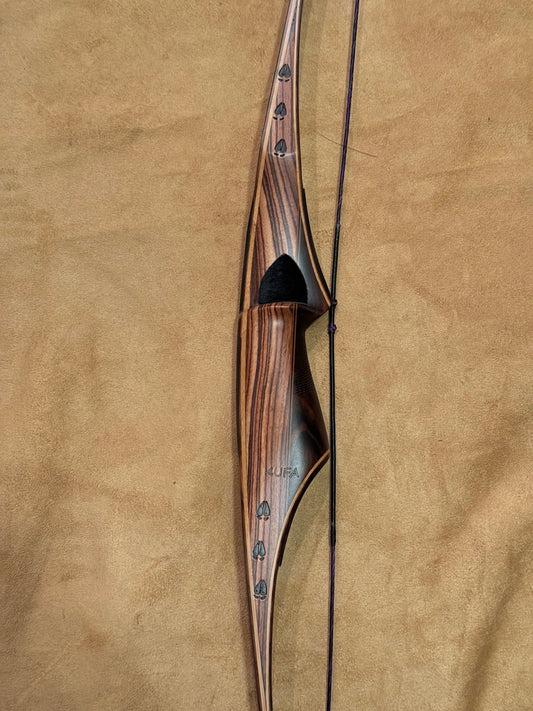 BWANA BOWS Kufa 1 Piece Exotic Longbow, RH, 48# @ 28", 61" AMO