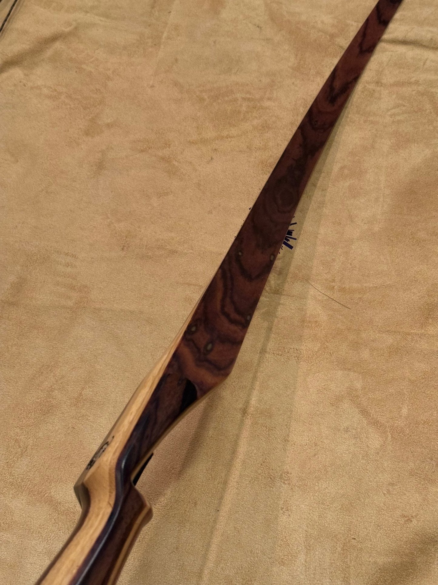 BWANA BOWS Kufa 1 Piece Exotic Longbow, RH, 48# @ 28", 61" AMO