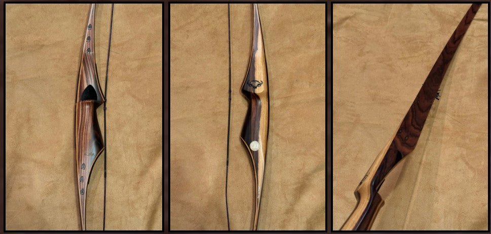BWANA BOWS Kufa 1 Piece Exotic Longbow, RH, 48# @ 28", 61" AMO