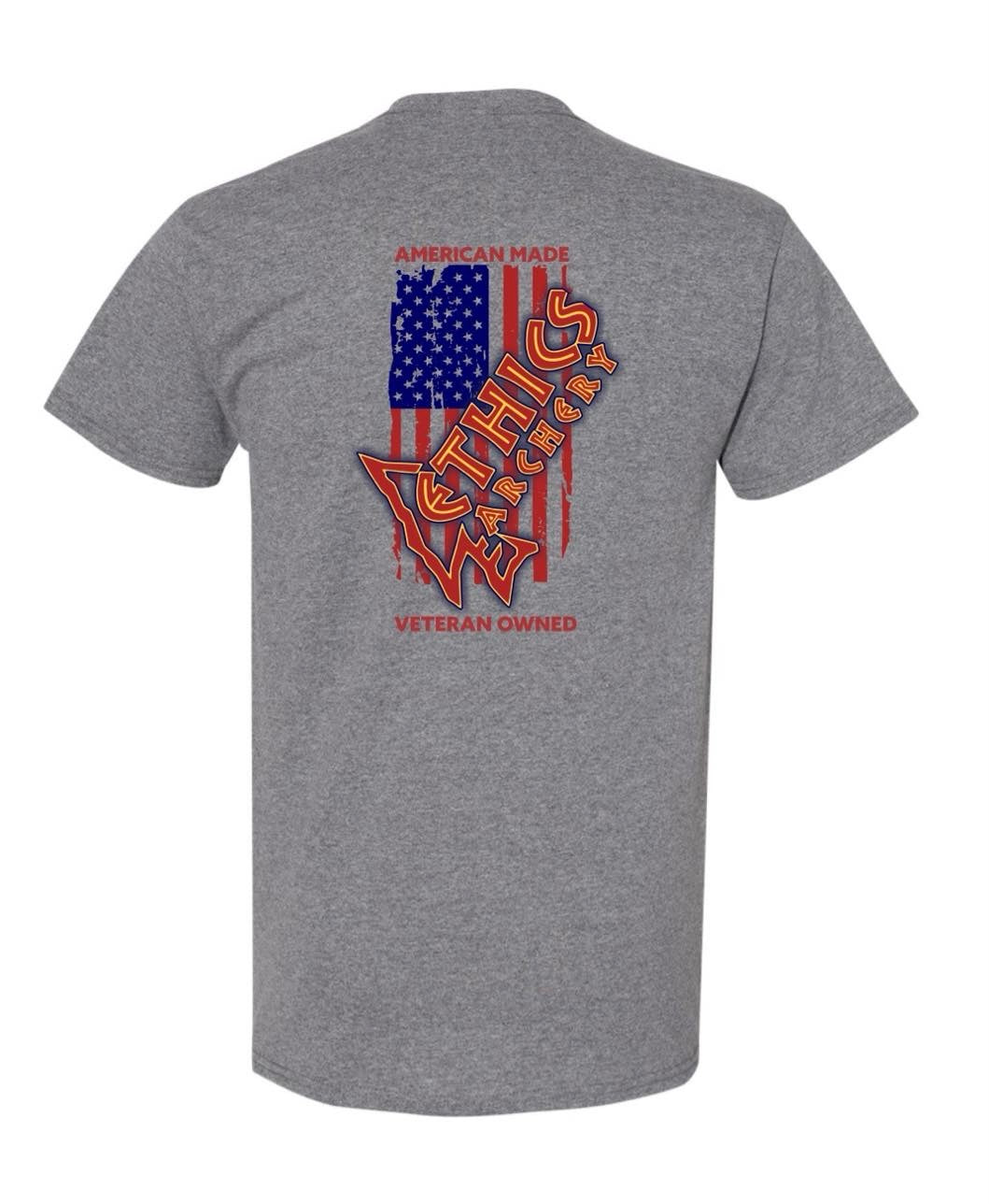 Logo Tee with American Flag