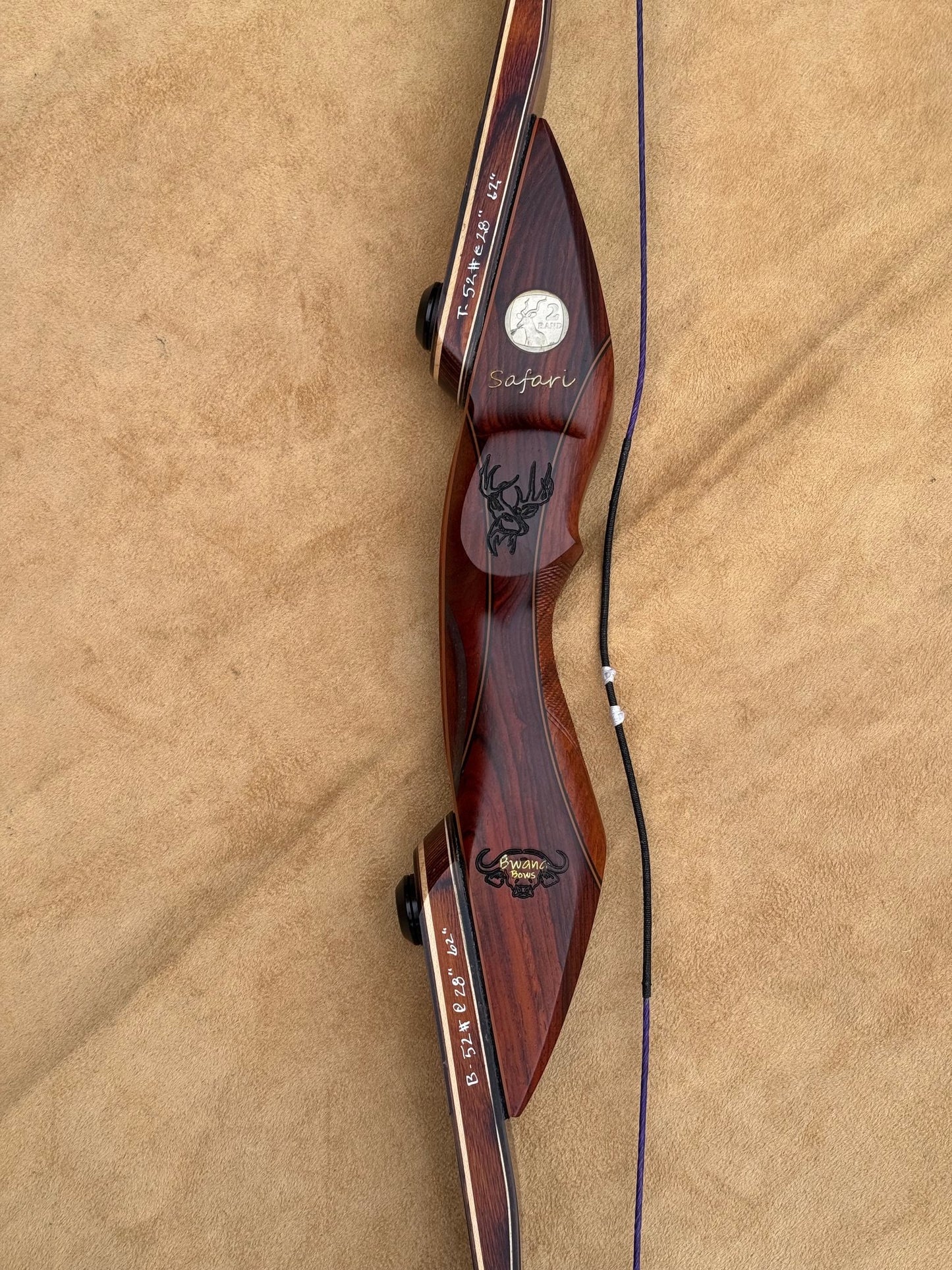 BWANA BOWS Safari Longbow SL, LH, 50# @ 28", 62" AMO