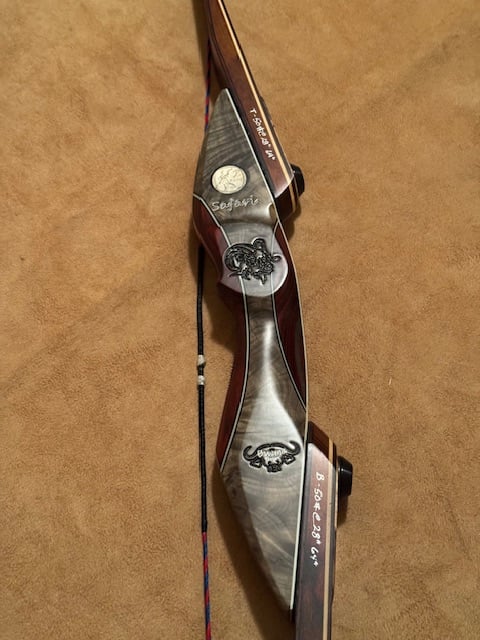 BWANA BOWS Safari Longbow (SLL Limbs), RH, 50# @ 28", 64" AMO