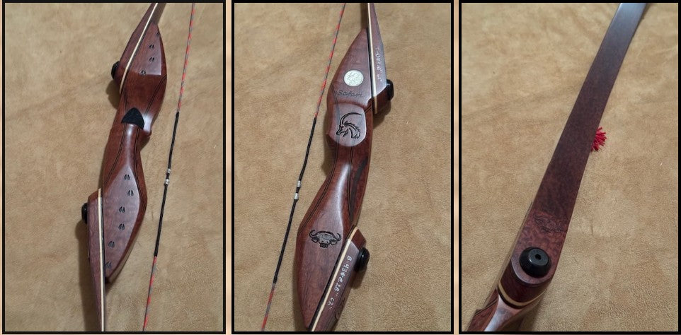 BWANA BOWS Safari Recurve, RH, 43# @ 28", 62" AMO