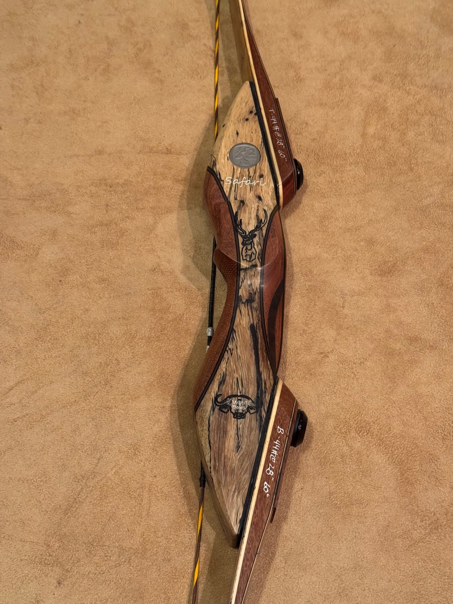 BWANA BOWS Safari Recurve, RH, 44# @ 28", 60" AMO