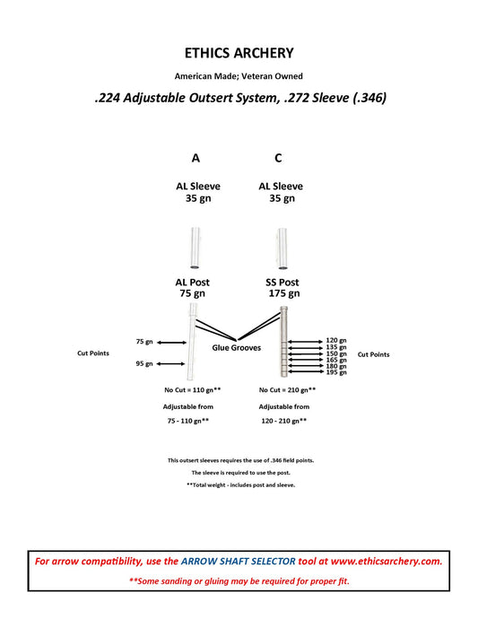 Adjustable Outsert System, .224, .272 Sleeve (.346)