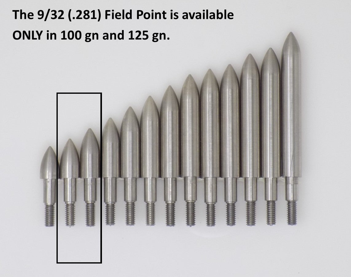 Screw-In Stainless Steel Field Point, .281 (9/32) - ethicsarchery.com