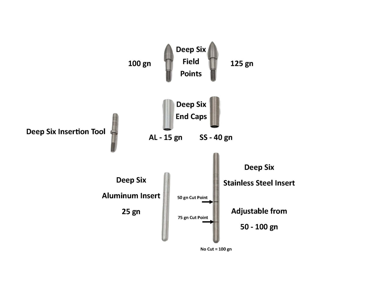 Deep Six Inserts 12-Pack – Reliable Arrow Shaft Inserts