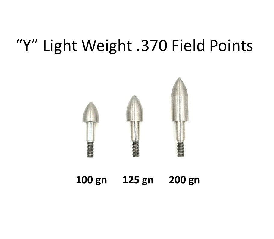 Screw-in Field Points, "Y" Weight (Light), .370 (3/8) - ethicsarchery.com